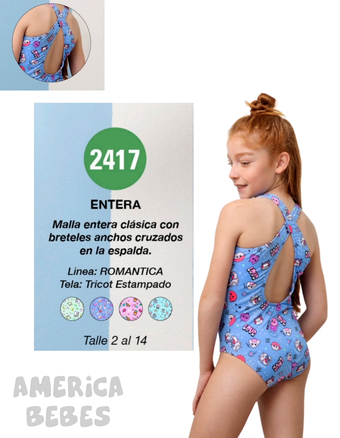 Bikini Con Top Nena Estampada Gadi America Bebes