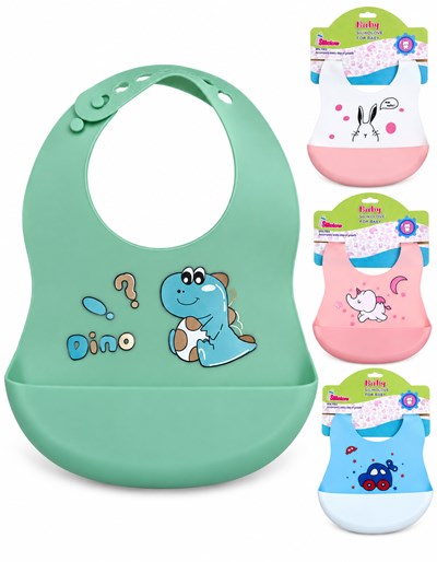 Babero silicona estampado con blister colgante