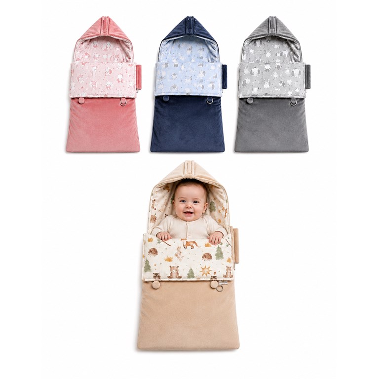 Porta Enfant plush super soft con capucha desmontable. Medidas 40x 70 cm. Colores surtidos. America.