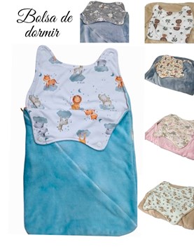 BOLSA SACO DORMIR POLAR+ALGODON. BROCHES SUPERIORES. CIERRE FRONTAL. COLORES: NENA-VARON-UNISEX AMERICA