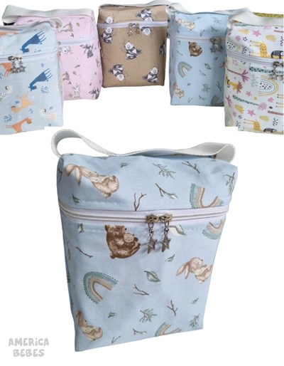 LUCHERA TERMICA DOBLE CIERRE  VARIOS MOTIVOS MEDIDA 16 X 21 CM MARCA WISH