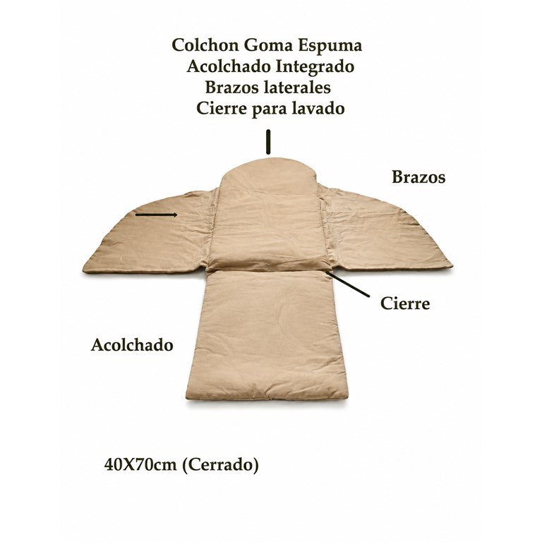 CUDDLEBAG CON BASE COLCHON  70X40X2 CM