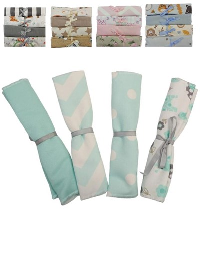 Set 4 babitas estampadas. Modelos surtidos. America.