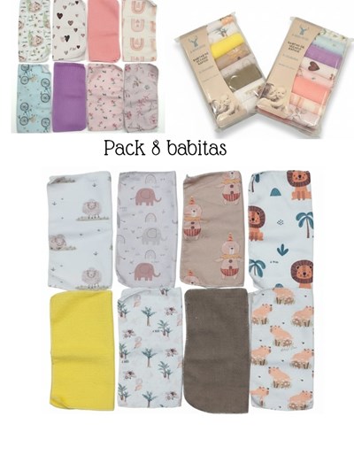 SET X8 BABITAS COLORES SURTIDOS  22X22 CM. AMERICA