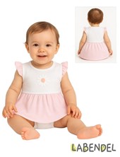 Body vestido de beba manga corta.Labendel