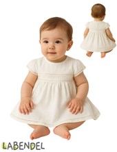 Vestido de beba liso en creep con organza.TYG