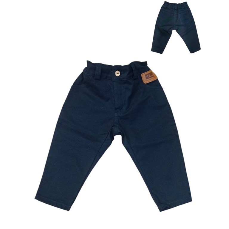 pantalon de bebe gabardina color azul tyg