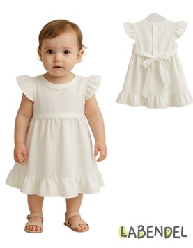 Vestido de beba creep con puntilla.TYG