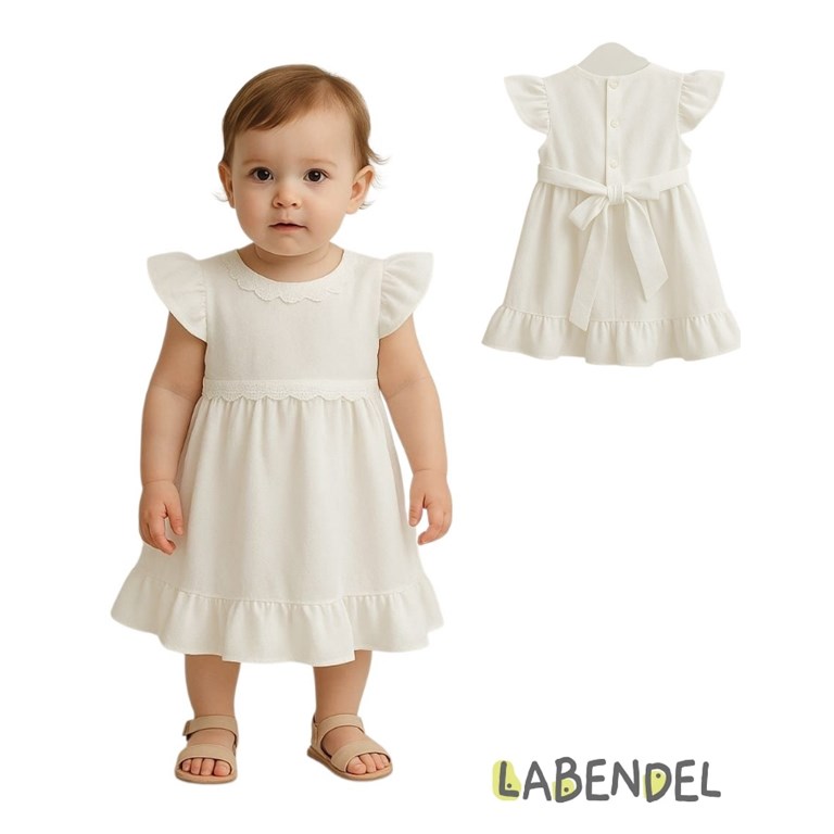 Vestido de beba creep con puntilla.TYG