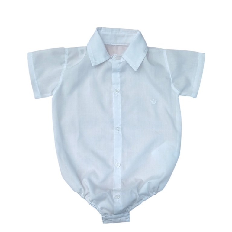 body camisa manga corta blanca para bebe tyg