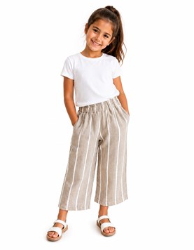 Pantalon marron rayado.Labendel