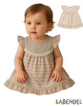 Vestido de beba rayado.Labendel