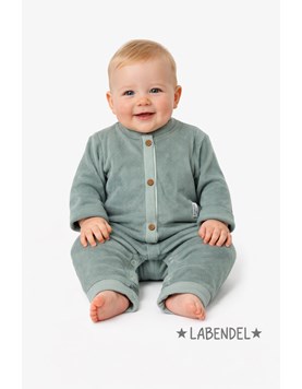 Enterito de bondeau dible faz verde con broches.Labendel