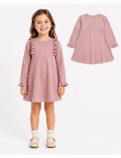 Vestido rosa con volados montaine nena.Labendel