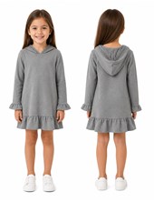 Vestido gros con capucha y puntilla.Labendel