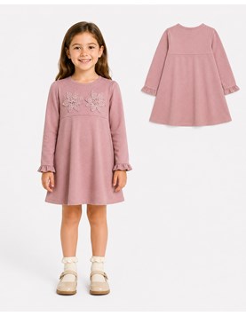 Vestido rosa con 2 flores.Labendel