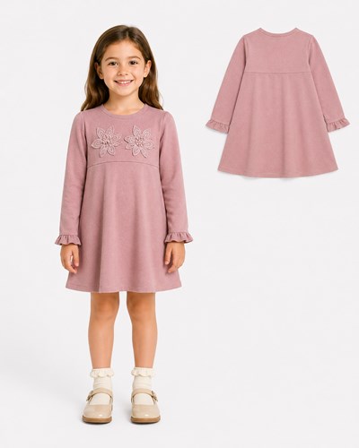 Vestido rosa con 2 flores.Labendel