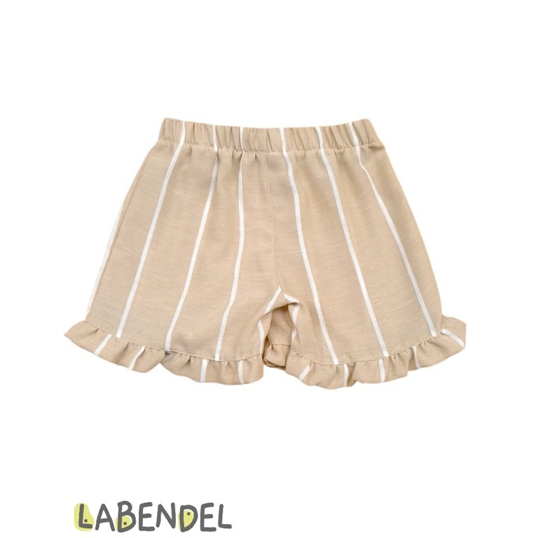 Short de nena simil lino color beige.Labendel