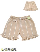Short de nena simil lino color beige.Labendel
