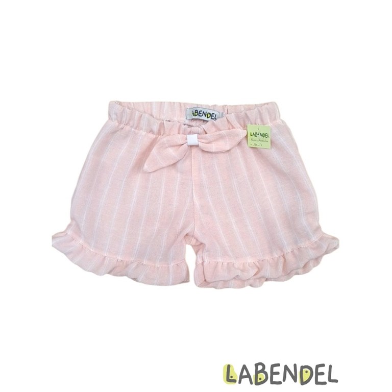 Short de nena simil lino color rosa.Labendel