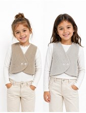 Chaleco beige forrado en corderoy.Labendel