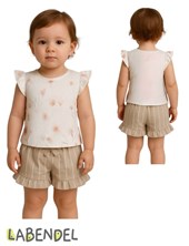 Short de beba simil lino color beige.Labendel