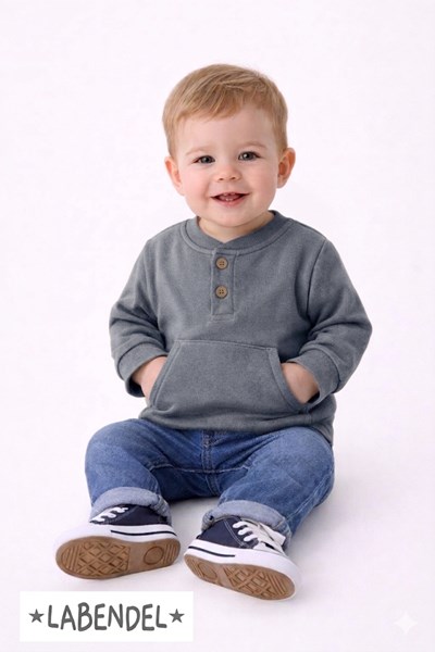 Buzo gris de varon en montaine para bebe.Labendel