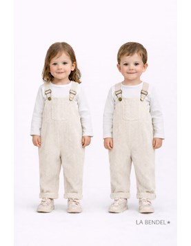 Jardinero de corderoy crudo.Labendel