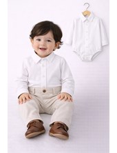Body camisa blanco para bebe.Labendel