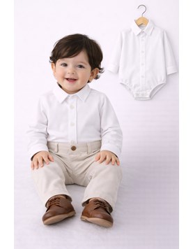Body camisa blanco para bebe.Labendel