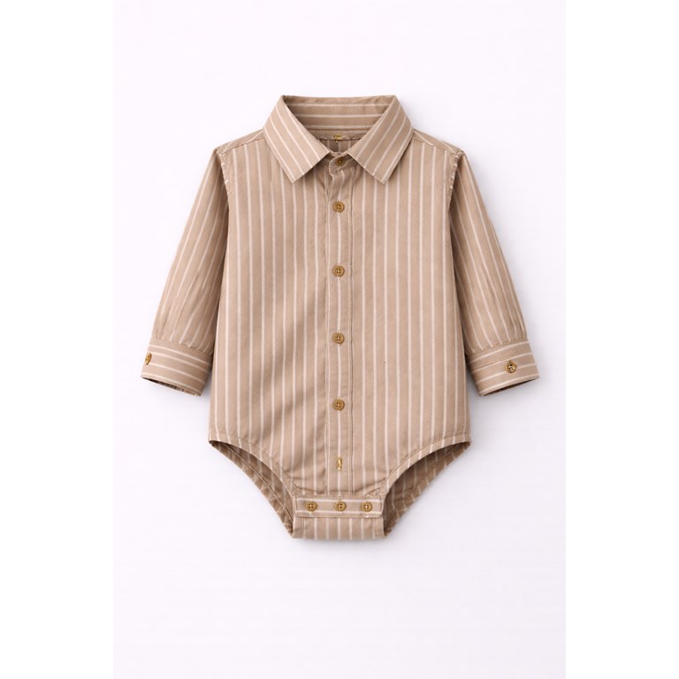 Body camisa rayada beige oscuro. Labendel