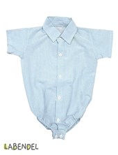 Body camisa celeste rayada para bebe color celeste.Labendel