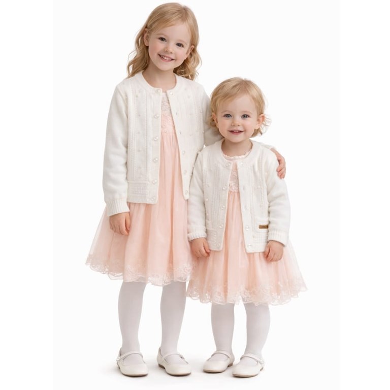 CAMPERITA TEJIDA BLANCA CON PERLAS PARA BEBA CEO  -AHORA TAMBIEN TALLES DE NIÑO (6/8/10/12)