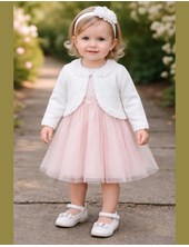 BOLERITO TEJIDO PARA BEB,A MANGA LARGA, CON BOTONES, CUELLO REDONDO. CEO