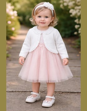 BOLERITO TEJIDO PARA BEB,A MANGA LARGA, CON BOTONES, CUELLO REDONDO. CEO