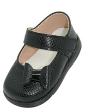 A313 NEGRO GUILLERMINA PARA BEBA CON MOÑO. PEPES BEBES