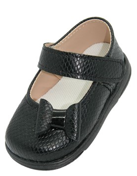 A313 NEGRO GUILLERMINA PARA BEBA CON MOÑO. PEPES BEBES