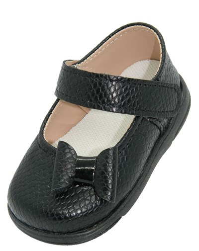 A313 NEGRO GUILLERMINA PARA BEBA CON MOÑO. PEPES BEBES