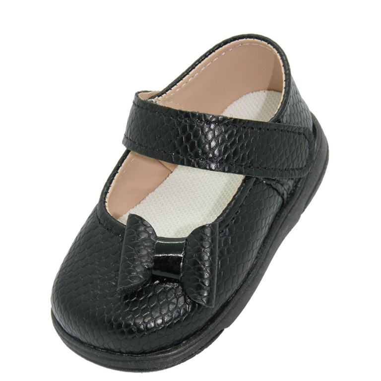 A313 NEGRO GUILLERMINA PARA BEBA CON MOÑO. PEPES BEBES