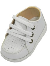 A348 BLANCO ZAPATO PARA BEBE CON CORDONES. PEPES BEBES