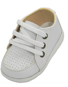 A348 BLANCO ZAPATO PARA BEBE CON CORDONES. PEPES BEBES