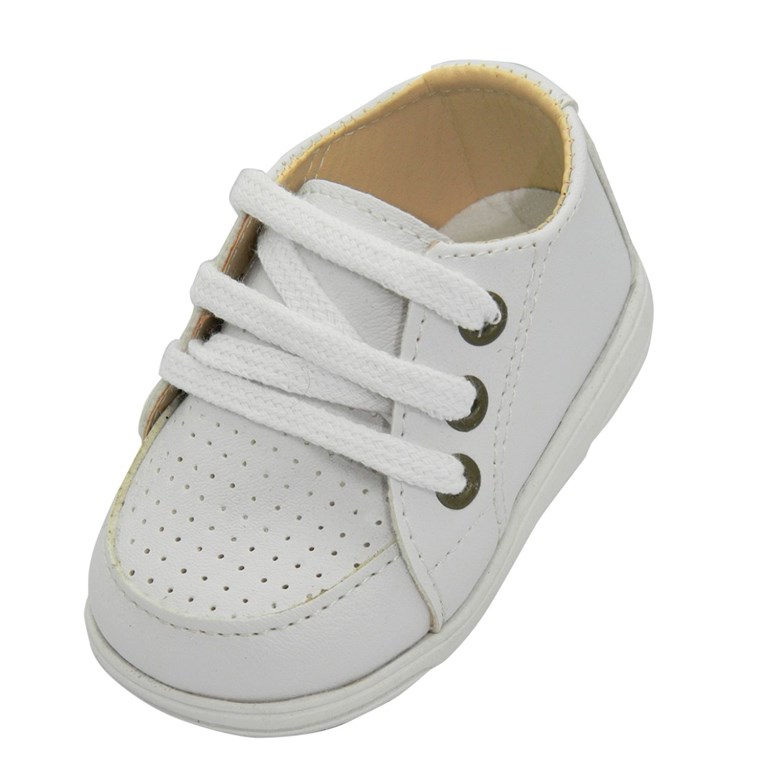 A348 BLANCO ZAPATO PARA BEBE CON CORDONES. PEPES BEBES