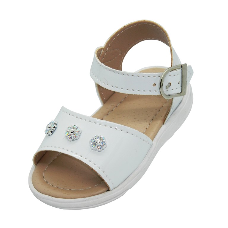 A532 BLANCO SANDALIA PARA BEBA CON HEBILLA. PEPES BEBES