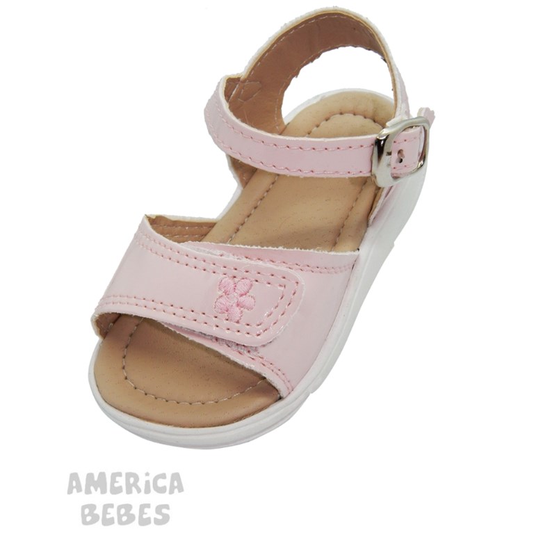 A540 ROSA SANDALIA CON ABROJO Y HEBILLA PEPES BEBES