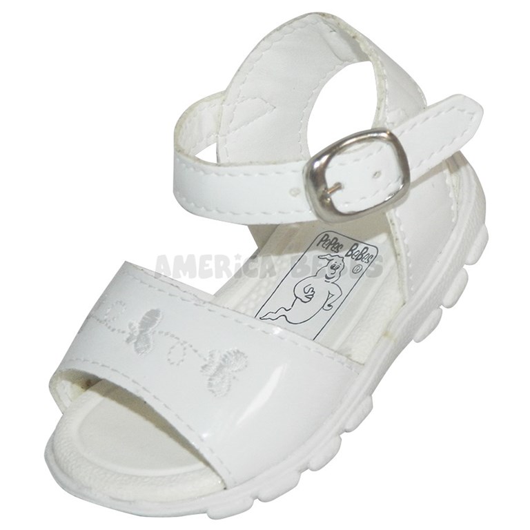 A542 BLANCO SANDALIA BORDADA PEPES BEBES