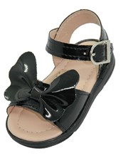 A543 NEGRO SANDALIA PARA BEBA CON MARIPOSA Y HEBILLA. PEPES BEBES