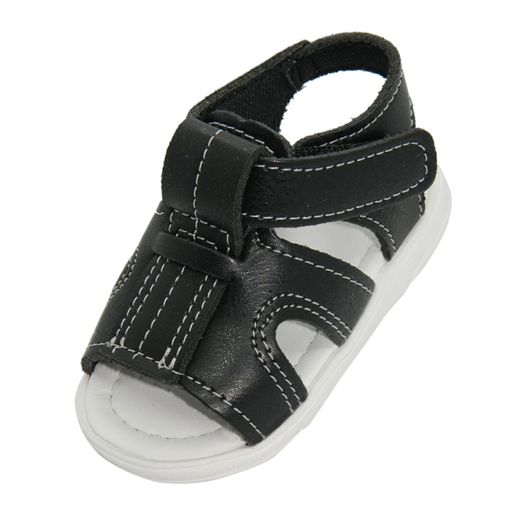 A547 NEGRO SANDALIA CON ABROJO. PEPES BEBES