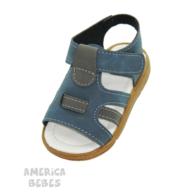 A548 JEAN SANDALIA BEBE CON ABROJO. PEPES BEBES