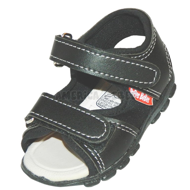 A555 NEGRO SANDALIA PARA BEBE CON ABROJO. PEPES BEBES