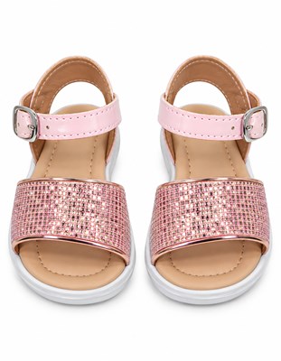 A570 ROSA SANDALIA PARA BEBA CON BRILLO Y HEBILLA. PEPES BEBES